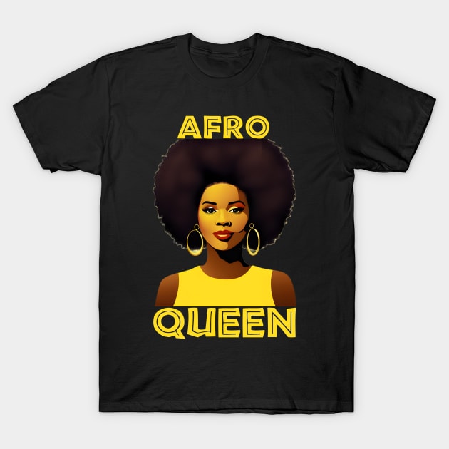 Afro Queen Melanin Black Pride Gift T-Shirt by Merchweaver